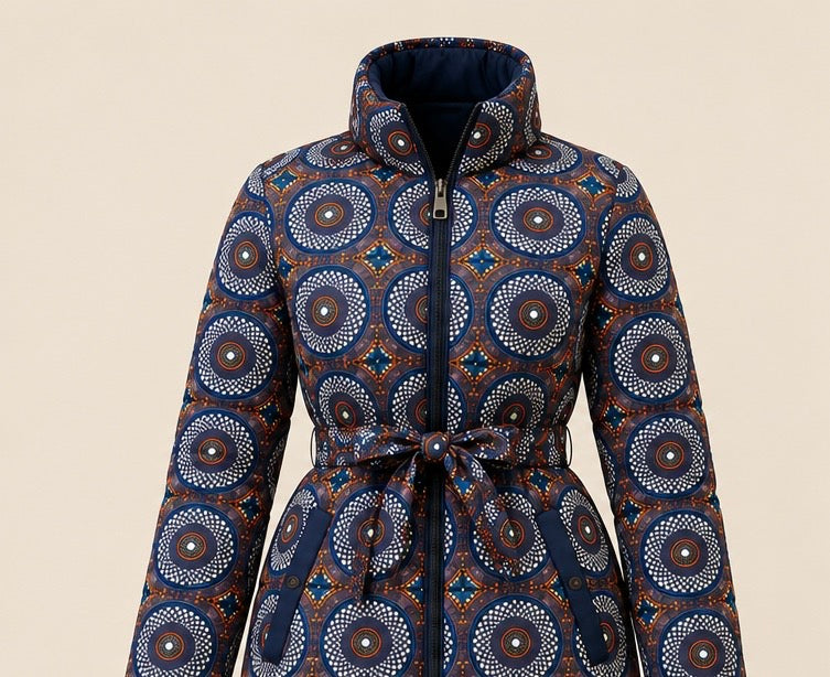 Long Puffer Collar Jacket Ladies