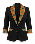 Ladies’ Blazer Orange Ankara Accent