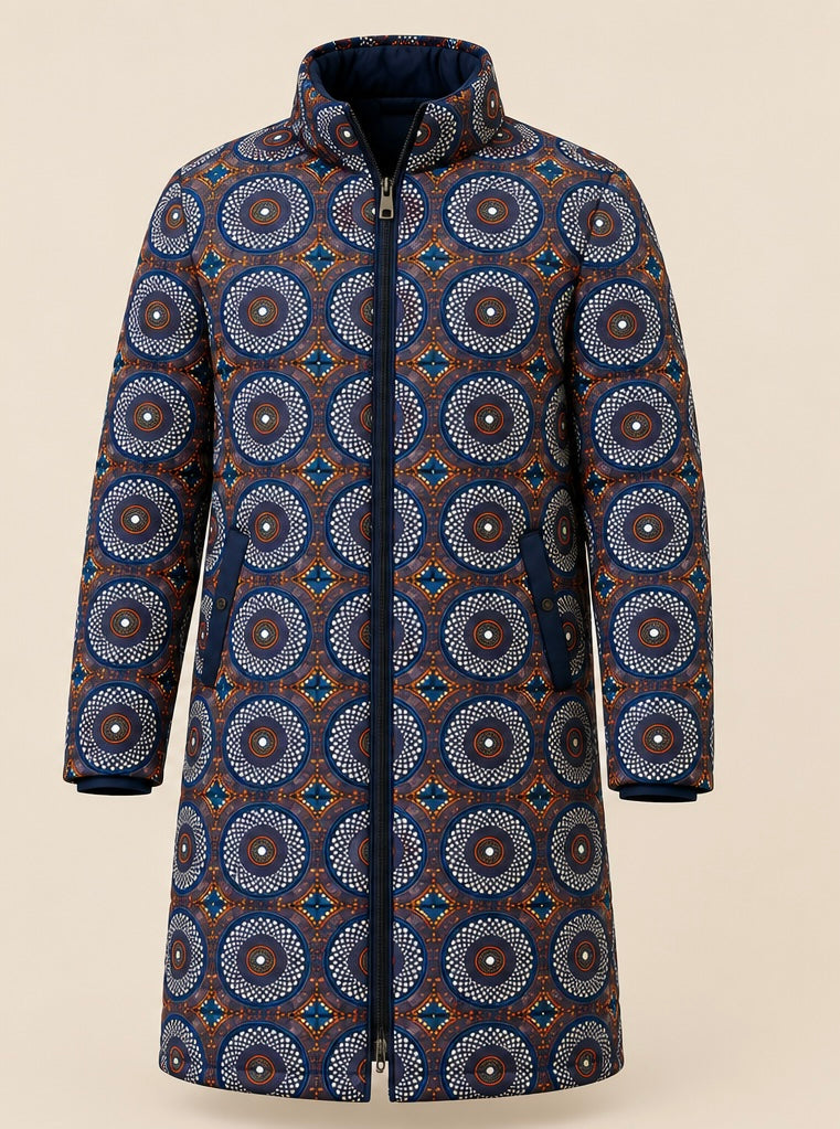 Long Puffer Collar Jacket Men's