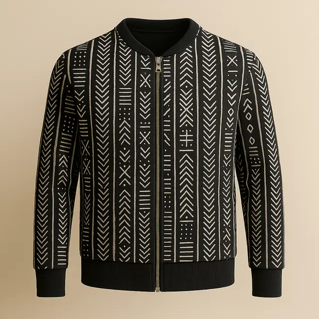 Unisex Black & White Light Bomber Jacket