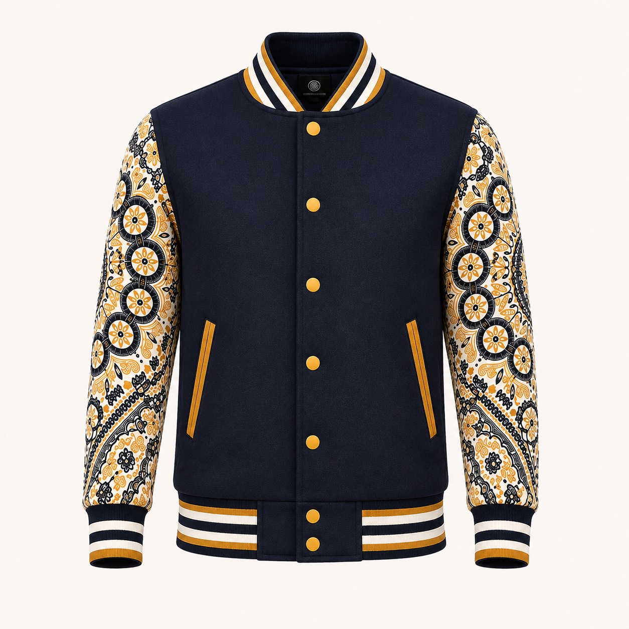 Unisex Varsity Navy & Gold Bomber Jacket