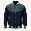 Unisex Varsity Navy & Teal Bomber Jacket